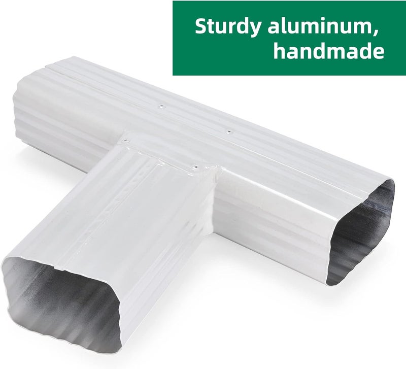 VYH Gutter Y Downspout Connector 2x3 Standard right High Gloss White - Image 4
